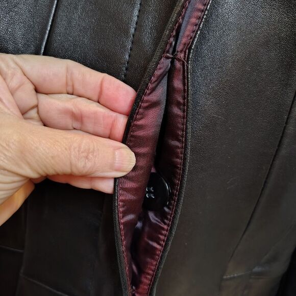 Liz Claiborne Driving Coat Leather Size Small - Picture 5 of 9